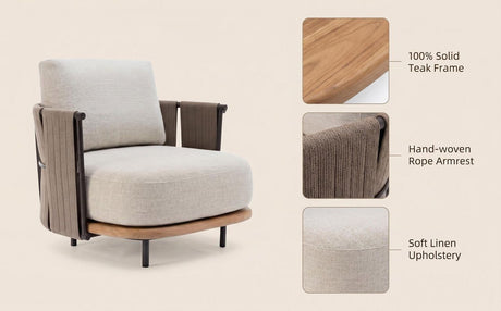Greenwell Point Single Outdoor Sofa Chair, Light Grey