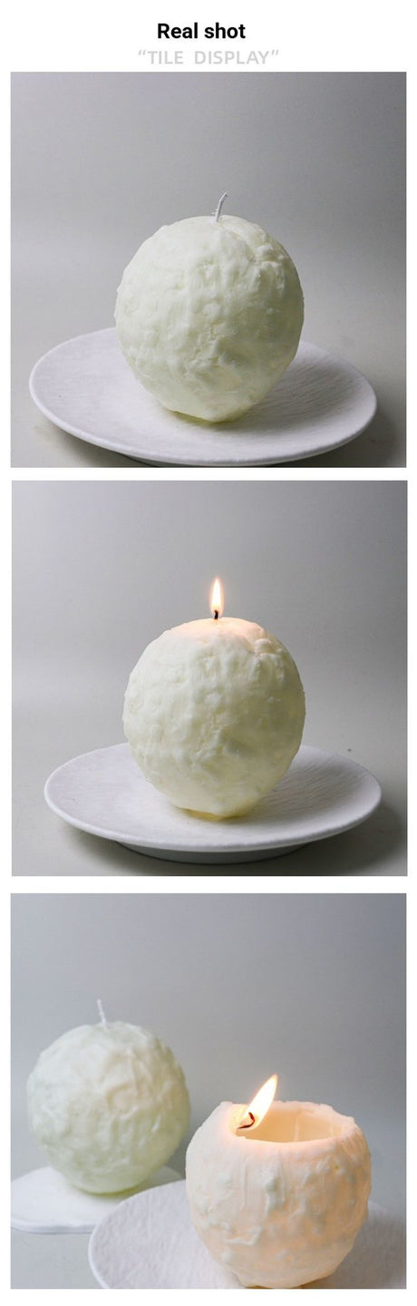 White spiral soy wax candle