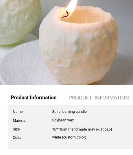 White spiral soy wax candle