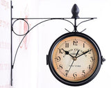 Small Black Double Sided Iron Wall Clock