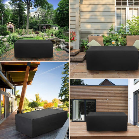Outdoor Table Cover Oxford 210D Silver Coated Black