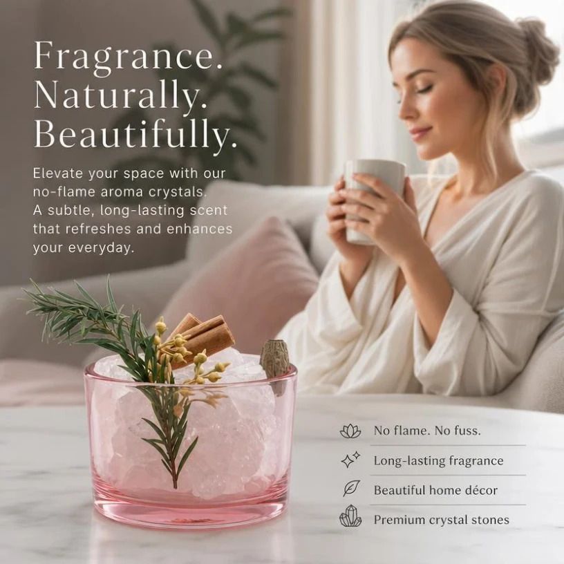 Crystal stone flameless aroma diffuser in Cherry Koi design