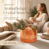 Crystal stone flameless aroma diffuser in Vibrant Orange design