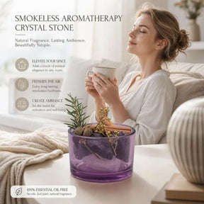 Crystal stone flameless aroma diffuser in Sunset Purple design