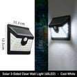 Solar Motion Sensor Three Sided Wall Light
