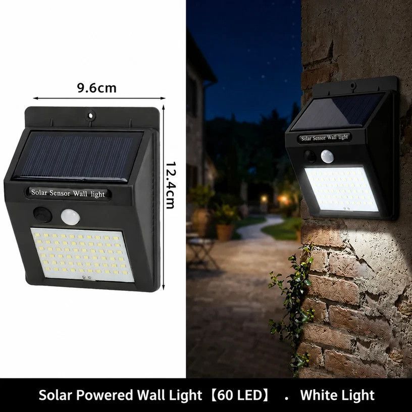 Solar Wall Light 60 LED Single Sided Motion Sensor outdoor light 1