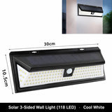 Solar Wall Light 118 LED Three Sided Motion Sensor outdoor light 1
