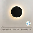 Black eclipse LED wall light with touch control