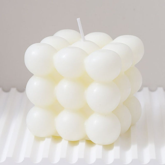 Bubble cube scented candle set of three in assorted colours