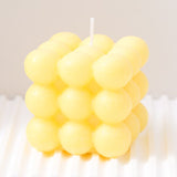 Yellow bubble cube scented candle set of three