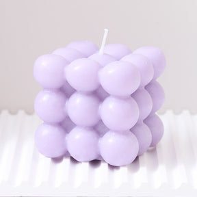 Purple bubble cube scented candle set of three
