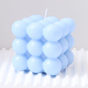 Blue bubble cube scented candle set of three