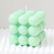 Green bubble cube scented candle set of three