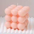Light pink bubble cube scented candle set of three