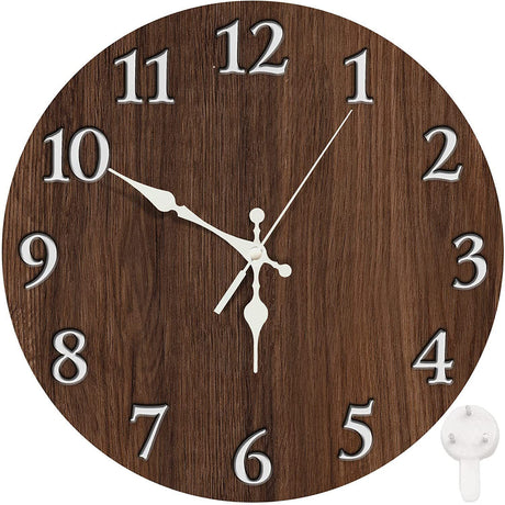 Wooden Silent Wall Clock No.13, 10 Inch