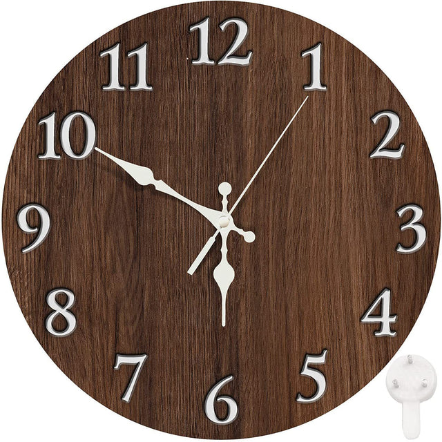 Wooden Silent Wall Clock No.13, 10 Inch