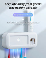 Cagliari Toothbrush Holder, Wall Mounted UV, Auto Toothpaste Dispenser, Gray