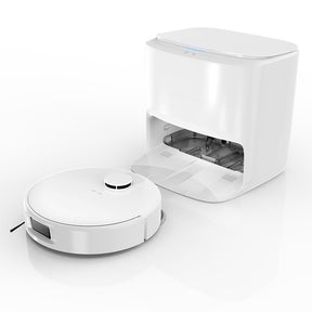 Robot vacuum and mop with self cleaning station and water tanks