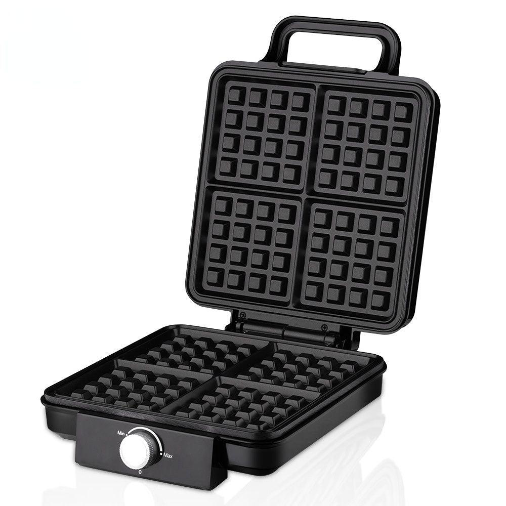 Waffle maker closed on a kitchen bench ready for breakfast