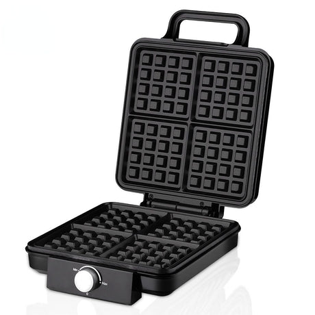 Waffle maker closed on a kitchen bench ready for breakfast