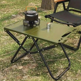 Serpentine Folding Camp Table, Black