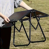 Serpentine Folding Camp Table, Black
