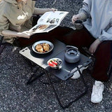 Serpentine Folding Camp Table, Black