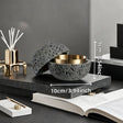 Nordic style dark grey concrete ashtray with hinged spherical lid