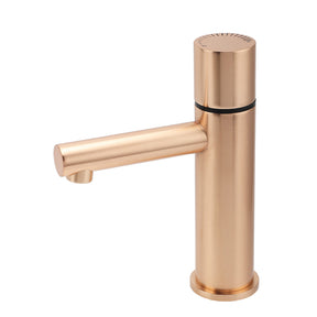 Round Basin Mixer Tap in Brushed Rose Gold