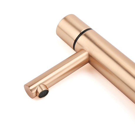Round Basin Mixer Tap in Brushed Rose Gold