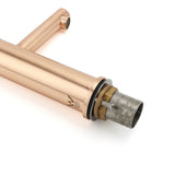 Round Basin Mixer Tap in Brushed Rose Gold