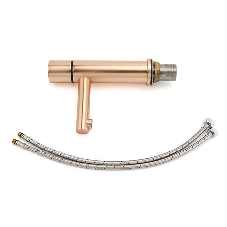 Round Basin Mixer Tap in Brushed Rose Gold
