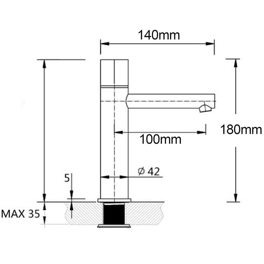 Round Basin Mixer Tap in Brushed Rose Gold