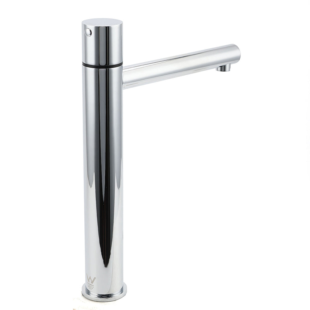 Tall Round Basin Mixer Tap in Polished Chrome
