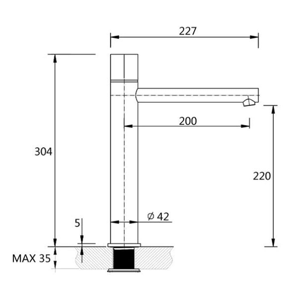 Tall Round Basin Mixer Tap in Polished Chrome