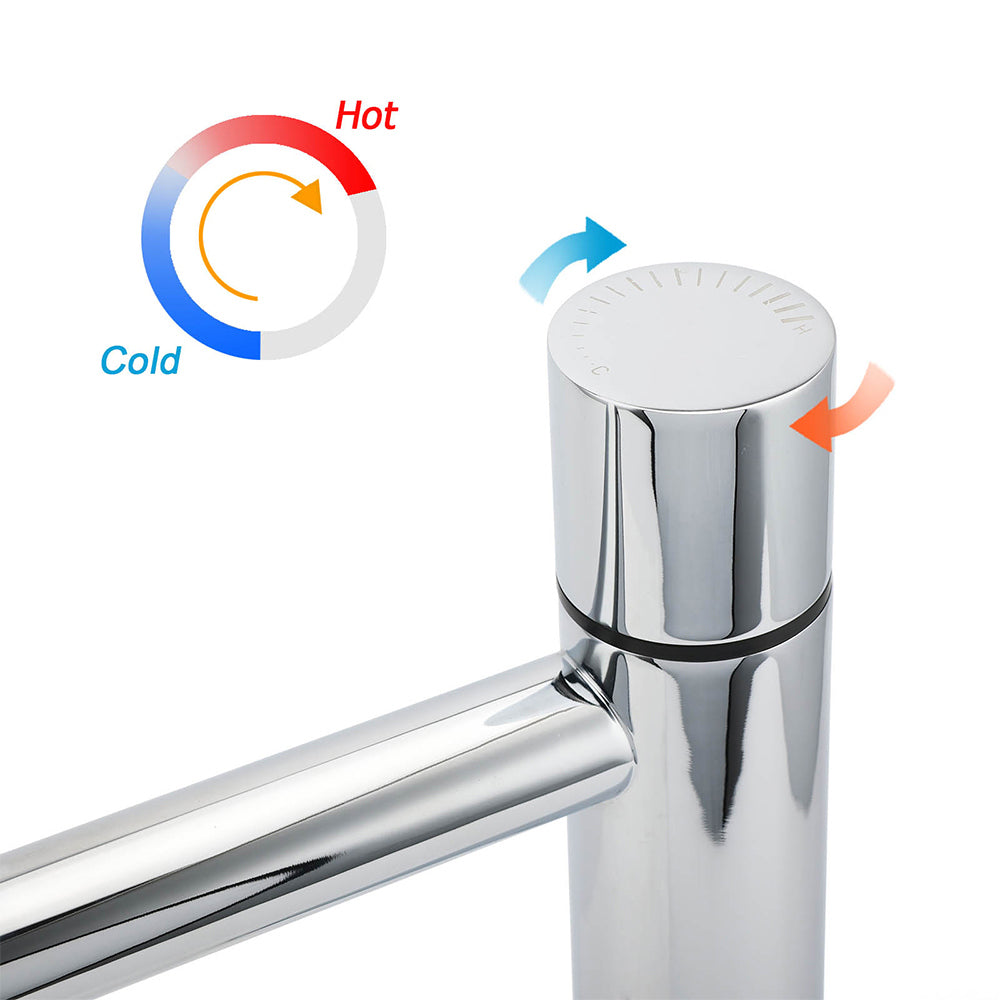 Tall Round Basin Mixer Tap in Polished Chrome