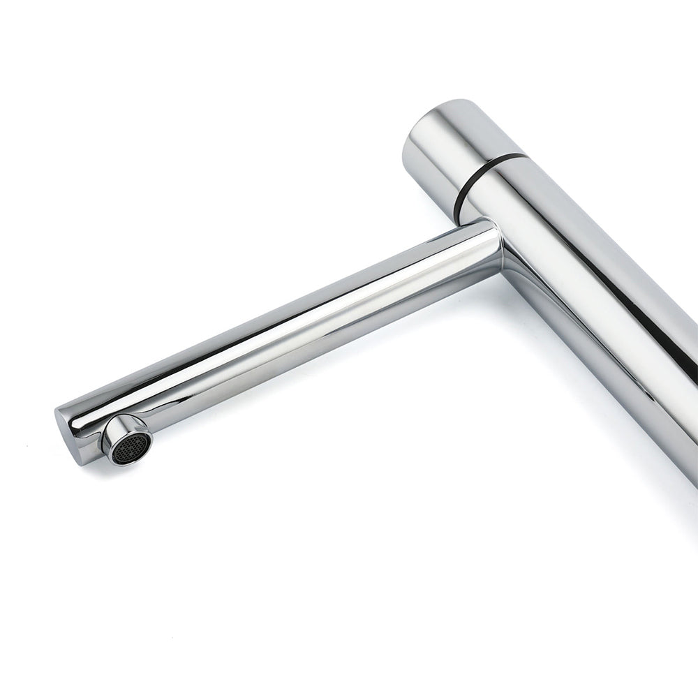 Tall Round Basin Mixer Tap in Polished Chrome