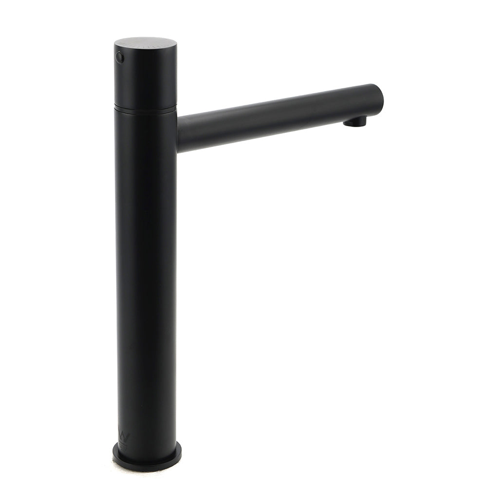 Matt Black Round Tall Basin Mixer Tap