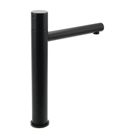 Matt Black Round Tall Basin Mixer Tap
