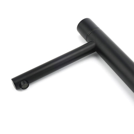 Matt Black Round Tall Basin Mixer Tap