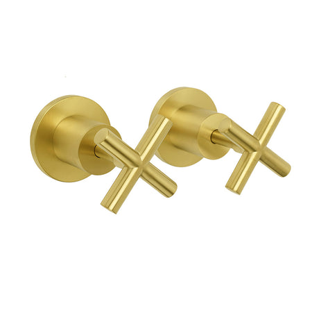 Quarter Turn Twin Tap Set, Brushed Gold