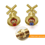 Quarter Turn Twin Tap Set, Brushed Gold