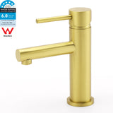Brushed Gold Round Basin Mixer Tap image 1