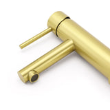 Brushed Gold Round Basin Mixer Tap image 5