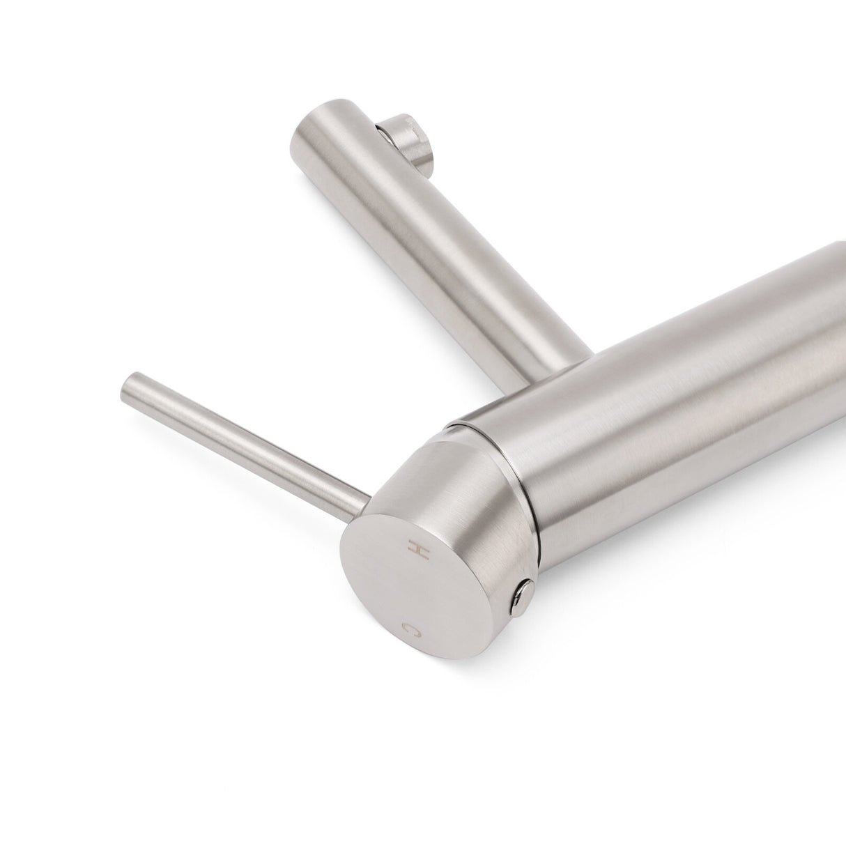 Brushed Nickel Round Basin Mixer Tap