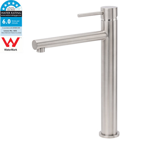 Round Basin Mixer Tap, Brushed Nickel