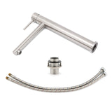 Round Basin Mixer Tap, Brushed Nickel