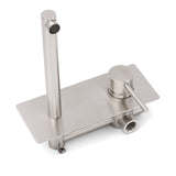 Wall Mounted Basin and Bath Mixer Tap, Round, Brushed Nickel