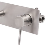 Wall Mounted Basin and Bath Mixer Tap, Round, Brushed Nickel