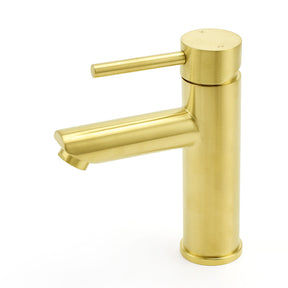 Brushed Gold Round Basin Mixer Tap